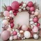 Dusty Rose Balloon Arch Kit Double Stuffed Pink Balloon Garland Pastel Light Pink Mauve Pearl White Rose Gold Latex Balloons for Birthday Baby Shower Bridal Wedding Bachelorette Party Decorations
